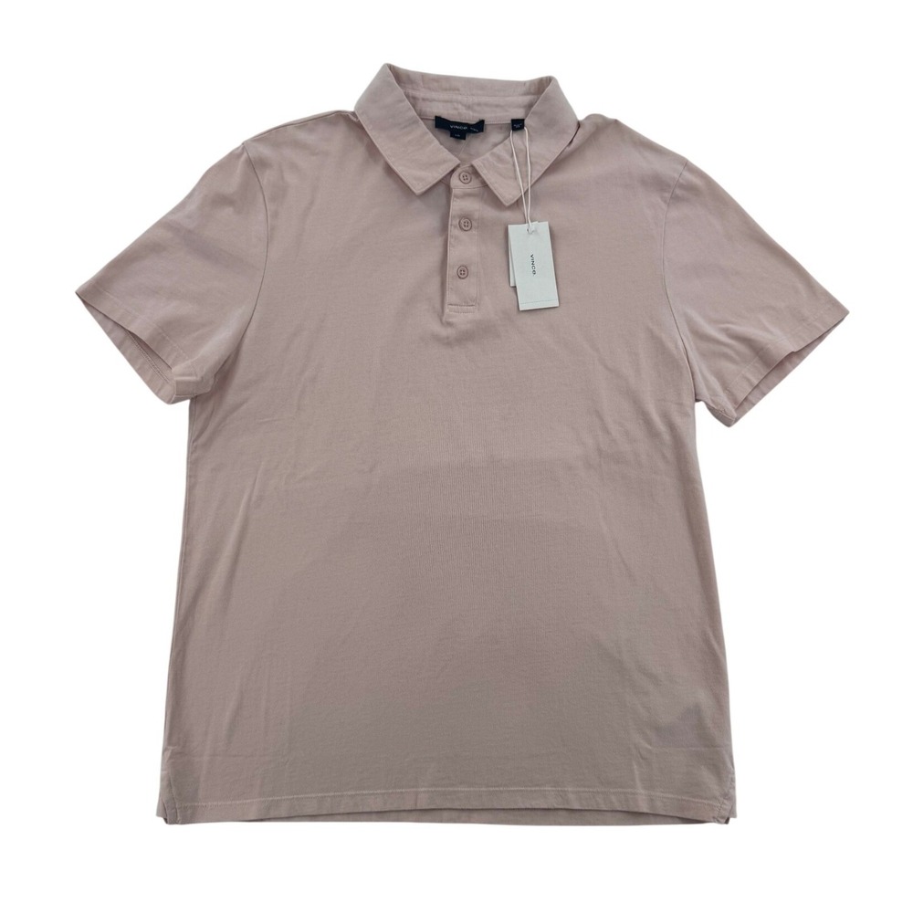 Vince Polo Shirt Mens Large Pink NWT Short Sleeve Cotton Dusty Rose MS1299445
